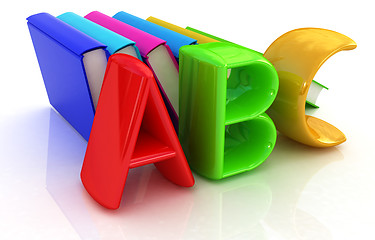 Image showing alphabet on a colorful real books