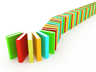 Image showing colorful real books