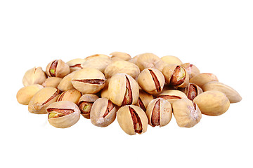 Image showing Heap of beige pistachio nuts