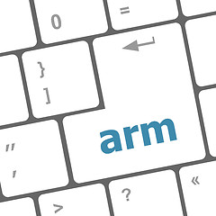 Image showing Keyboard with enter button, arm word on it
