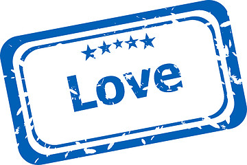 Image showing grunge rubber stamp with the word love written inside the stamp