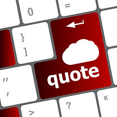 Image showing keyboard key for quote - business concept