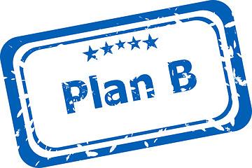 Image showing Grunge rubber stamp with word Plan B