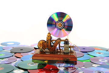 Image showing old telegraph as music player 