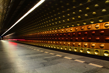 Image showing Prague station (subway in the motion)