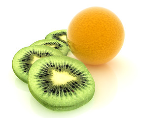 Image showing slices of kiwi and orange