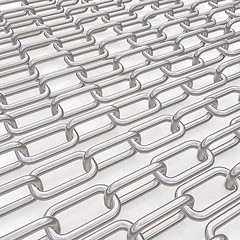 Image showing Metal chains on white