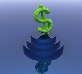 Image showing icon dollar sign on podium