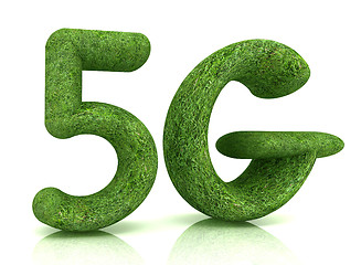 Image showing 5g modern internet network. 3d text of grass