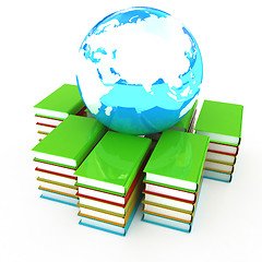 Image showing book and earth on a white background