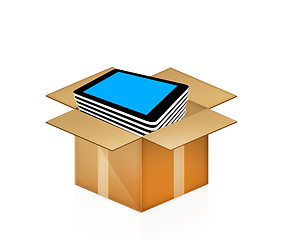 Image showing tablet pc in cardboard box