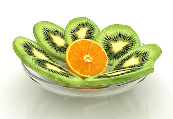 Image showing slices of kiwi and orange