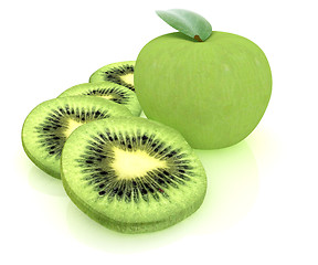 Image showing slices of kiwi and apple