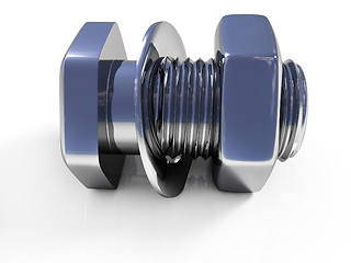 Image showing stainless steel bolts with a nuts and washers