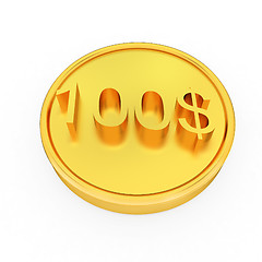 Image showing Gold 100 dollar coin