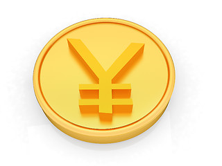 Image showing Gold coin with yen sign