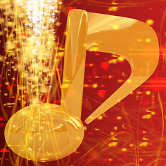 Image showing Music note on red fantasy background