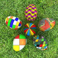 Image showing Flower of Easter eggs