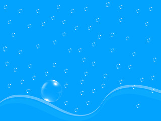 Image showing Blue water drops background