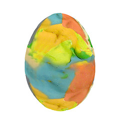 Image showing Easter Egg with colored strokes Isolated on white background