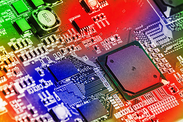 Image showing Electronic circuit board close up.