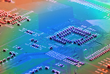 Image showing Electronic circuit board close up.