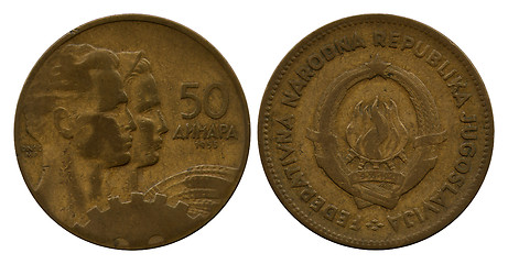 Image showing fifty dinar, FPR Yugoslavia, 1955