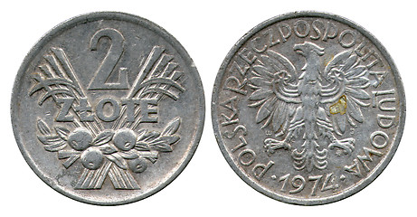 Image showing two zlotych, Polish Public Republic, 1974