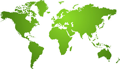 Image showing world map green