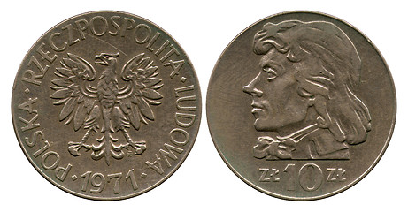 Image showing ten zlotych, Polish Public Republic, Kostyushko, 1971