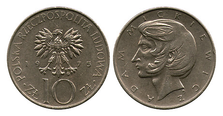 Image showing ten zlotych, Polish Public Republic, Mickevich, 1975