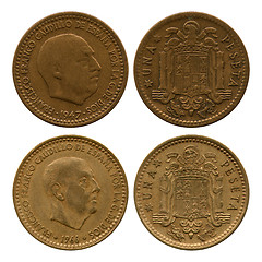 Image showing one peseta, Spain, Francisco Franco, 1947, 1966