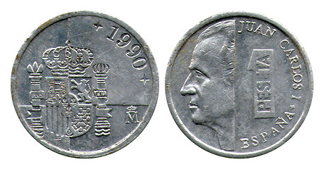 Image showing one peseta, Spain, Juan Karlos, 1990