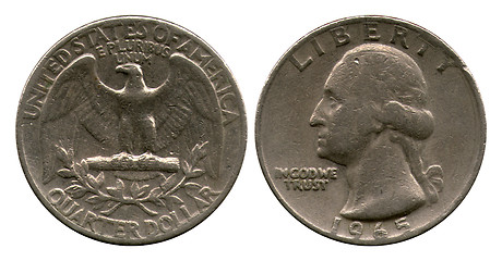 Image showing quarter dollar, USA, 1965