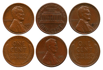 Image showing cent, USA, Lincoln, 1952-1987