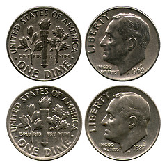 Image showing dime, USA, 1969-1987