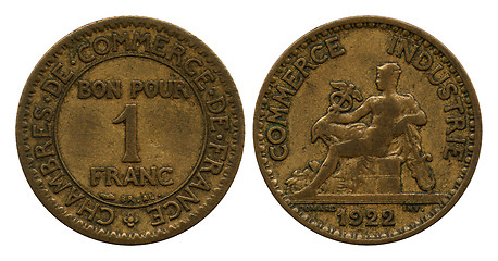 Image showing one french franc, 1922