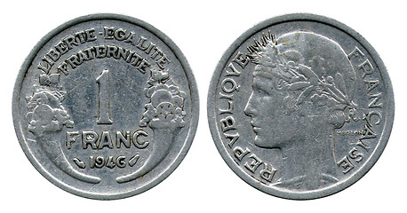 Image showing one franc, Republic France, 1946