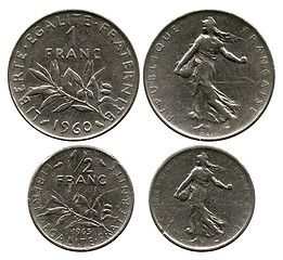 Image showing franc and half of the franc, France