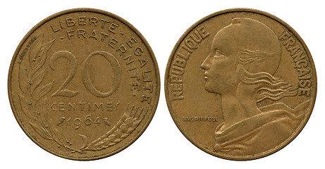 Image showing twenty centimes, France, 1964