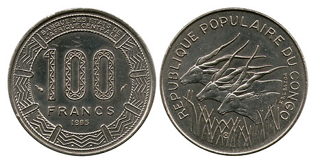 Image showing one hundred francs, Congo, 1985