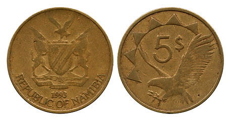 Image showing five dollars, Republic Namibia, 1993
