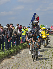 Image showing Two Cyclists on Paris Roubaix 2014