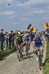 Image showing Cyclists Riding Paris-Roubaix 2014