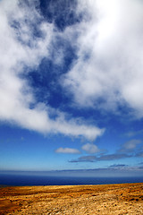 Image showing africa     from the mountain line in lanzarote  