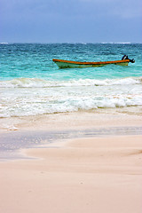 Image showing  paradise    blue lagoon relax and boat    