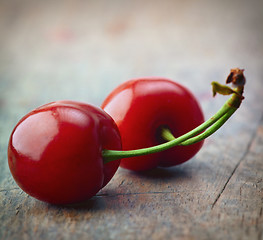 Image showing fresh red cherries