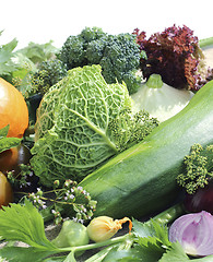 Image showing Ripe fresh vegetables close up