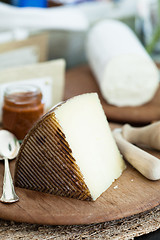 Image showing Cheese on wooden board