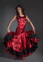 Image showing Young woman dancing flamenco